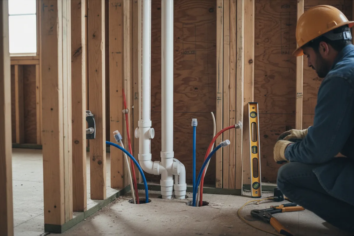 Drain and supply rough-in during Toilet Repair and Installation in New Salisbury