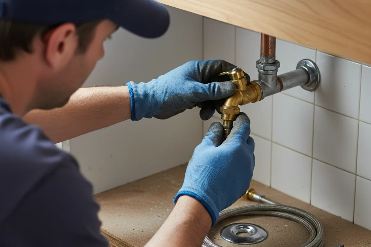 Shutoff valve and fitting work during Faucet and Fixture Repair in New Salisbury